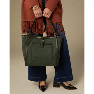 Vera Faux Suede Tote - Pine