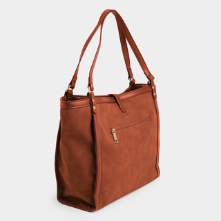 Vera Faux Suede Tote - Rust