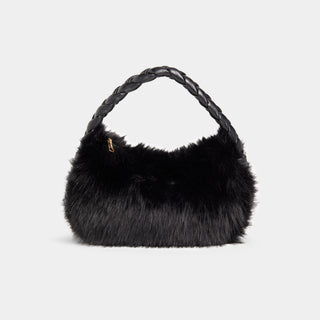 Gia Faux Fur Mini Tote - Black