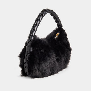 Gia Faux Fur Mini Tote - Black