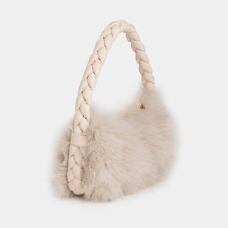Gia Faux Fur Mini Tote - Cream