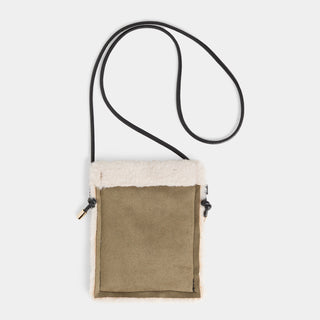 Laila Faux Suede Crossbody - Olive/Cream