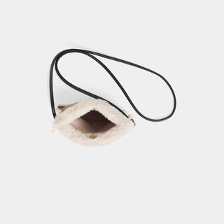 Laila Faux Suede Crossbody - Olive/Cream