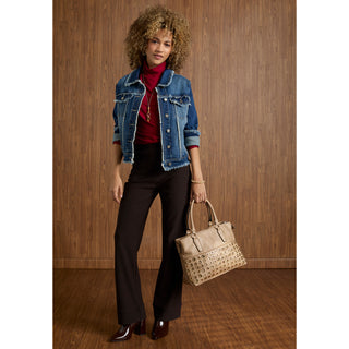 Amabel Double Compartment Grommet Tote - Black