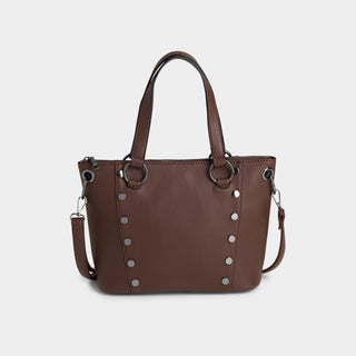 Evelyn Studded Tote - Chocolate