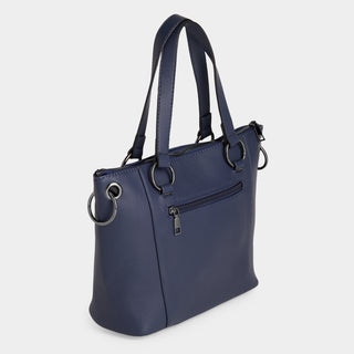 Evelyn Studded Tote - Dark Blue