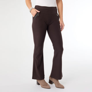 Jasmine Zip Pocket Flare Legging - Espresso