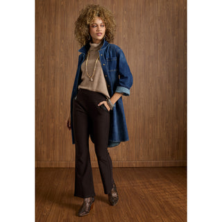 Jasmine Zip Pocket Flare Legging - Espresso