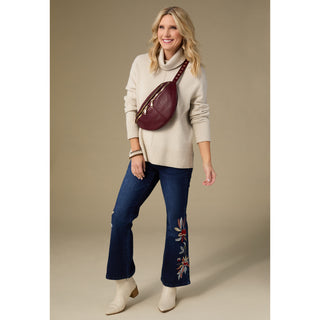 Heavenly-Luxe Cowl Neck with Rib Trim Detail - Oatmeal
