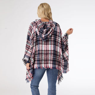 Copacabana Hooded Poncho - Navy/White/Red