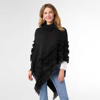 Stephany Turtleneck Poncho - Black