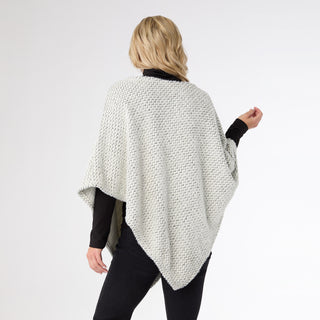 Christa Eyelash Poncho - Cream/Black