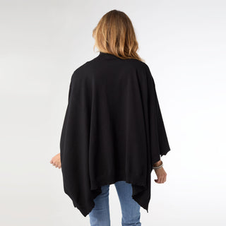 Selina Turtleneck Poncho - Black