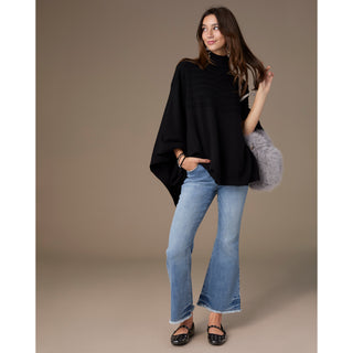 Selina Turtleneck Poncho - Black