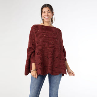 Rosette Poncho - Rust