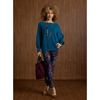 Relaxed Ciana Pullover Sweater with Lattice Back - Army Green