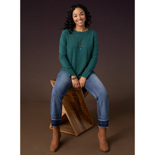 Alexis Super Soft Top with Snap Cuff - Dark Teal