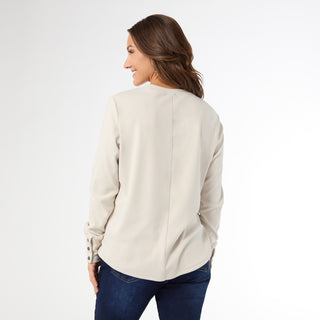 Alexis Super Soft Top with Snap Cuff - Cement