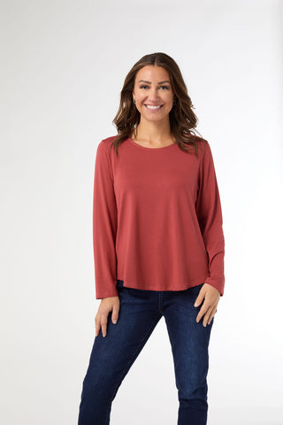 Erin Long Sleeve Tee - Burnt Sienna