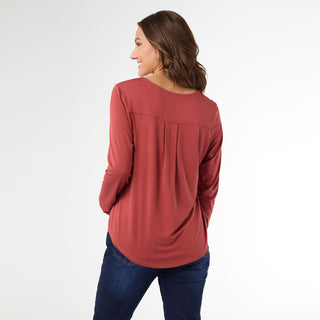 Erin Long Sleeve Tee - Burnt Sienna
