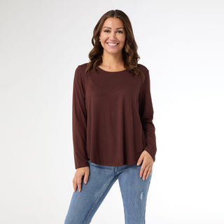 Erin Long Sleeve Tee - Chocolate
