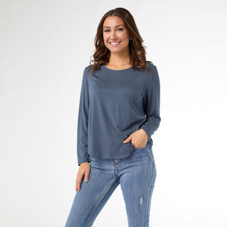 Erin Long Sleeve Tee - Ocean Denim