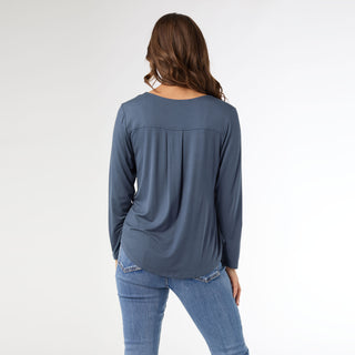 Erin Long Sleeve Tee - Ocean Denim