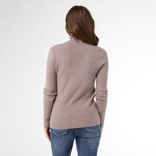 Kamryn Funnel Neck Rib Knit Top - Mushroom