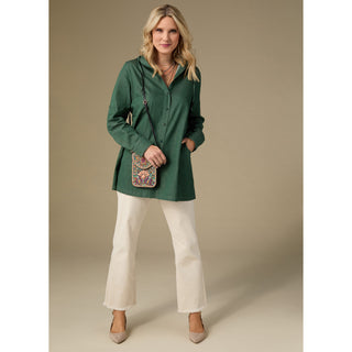 Maddie Hooded Tunic Top - Rust