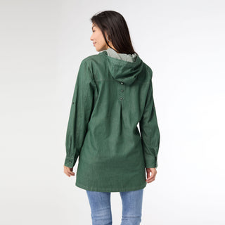 Maddie Hooded Tunic Top - Green
