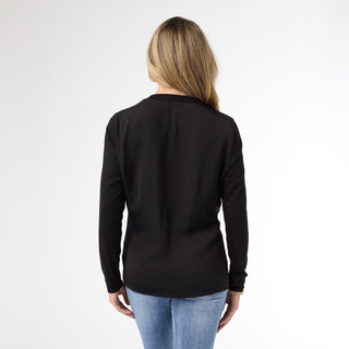 Dylane Long Sleeve Baby Mock Neck Top - Black