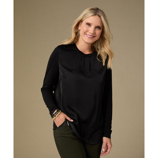 Dylane Long Sleeve Baby Mock Neck Top - Black