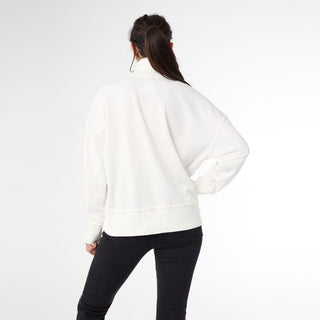 Jayleen Long Sleeve Pouch Pocket Sweatshirt - White