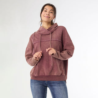 Jaydin Vintage Antique Wash Sweatshirt - Burgundy