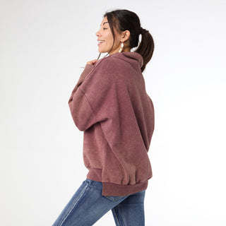 Jaydin Vintage Antique Wash Sweatshirt - Burgundy