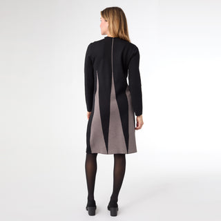 Mildred Long Sleeve Baby Mock Neck Sweater Dress - Black