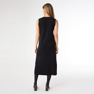 Donna Sleeveless Sweater Dress - Black