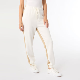 Hilarie Two-Tone Jogger Pants - Camel/Ivory