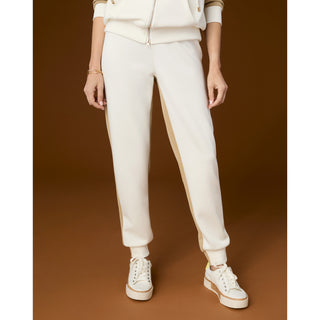 Hilarie Two-Tone Jogger Pants - Camel/Ivory