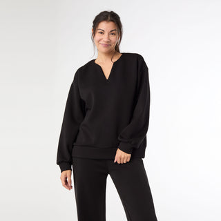 Hilarie V-Neck Top - Black