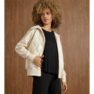 Lily Quilted Jacket with Hood - Beige