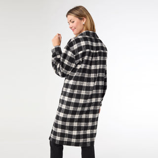 Edith Plaid Shacket - Black/White