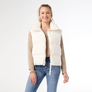 Jessica Down Filled Vest with Duo Zipper - Winter White
