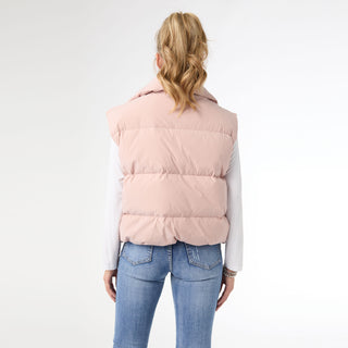 Jessica Down Filled Vest with Duo Zipper - Dusty Rose