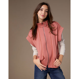 Kaitlyn Zipper Front Vest - Burnt Orange
