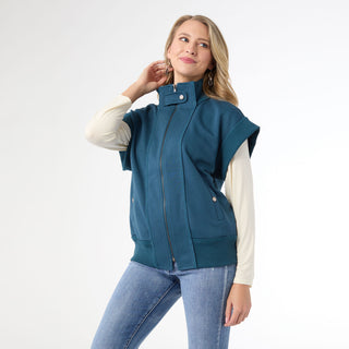 Kaitlyn Zipper Front Vest - Deep Teal