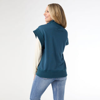 Kaitlyn Zipper Front Vest - Deep Teal