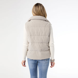 Nicky Corduroy Down Filled Vest - Grey