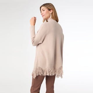 Lois Mock Neck Sweater with Fringe - Clay