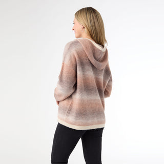 Coronado Hooded Sweater with Pouch Pocket - Brown Ombre